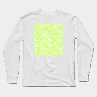 Green Wildflower Floral Pattern Long Sleeve T-Shirt